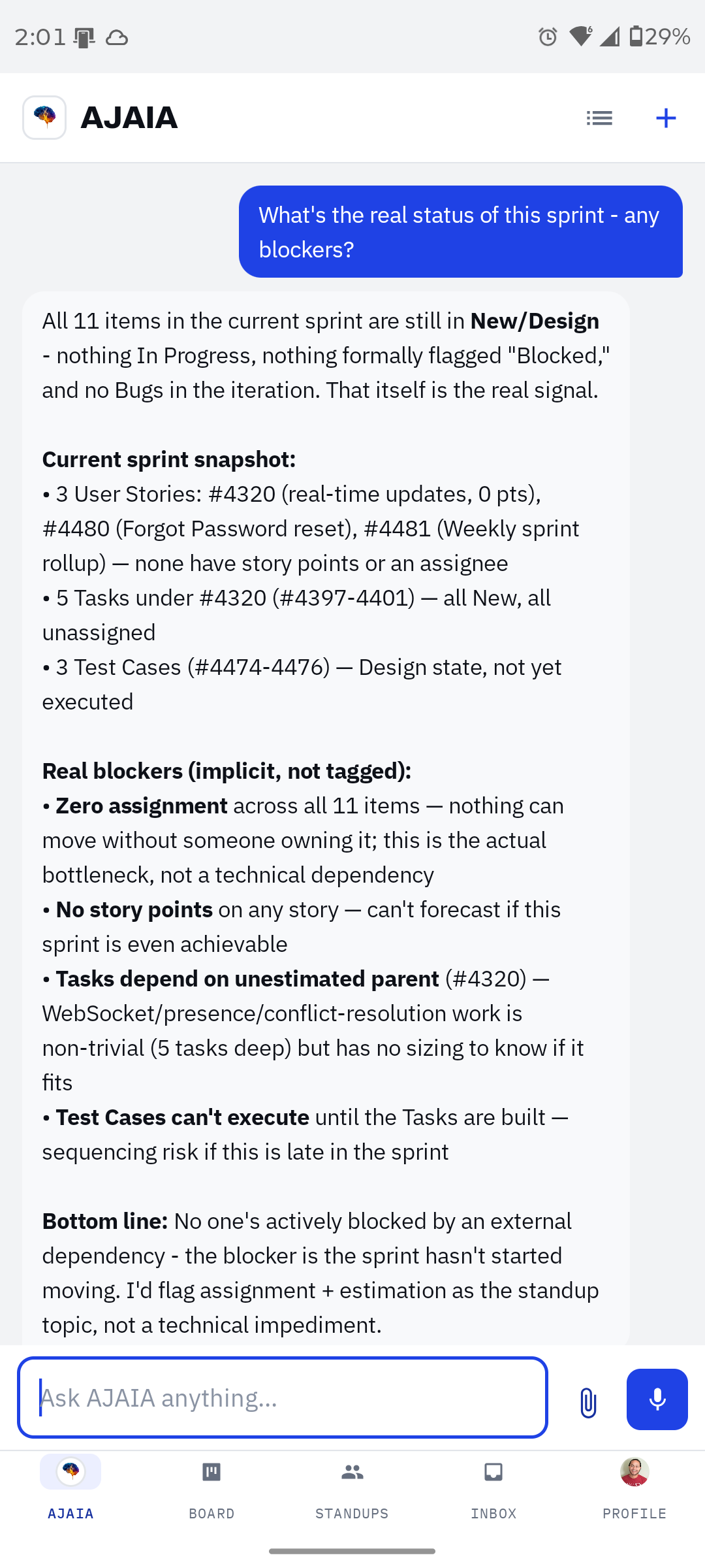 Honest sprint status